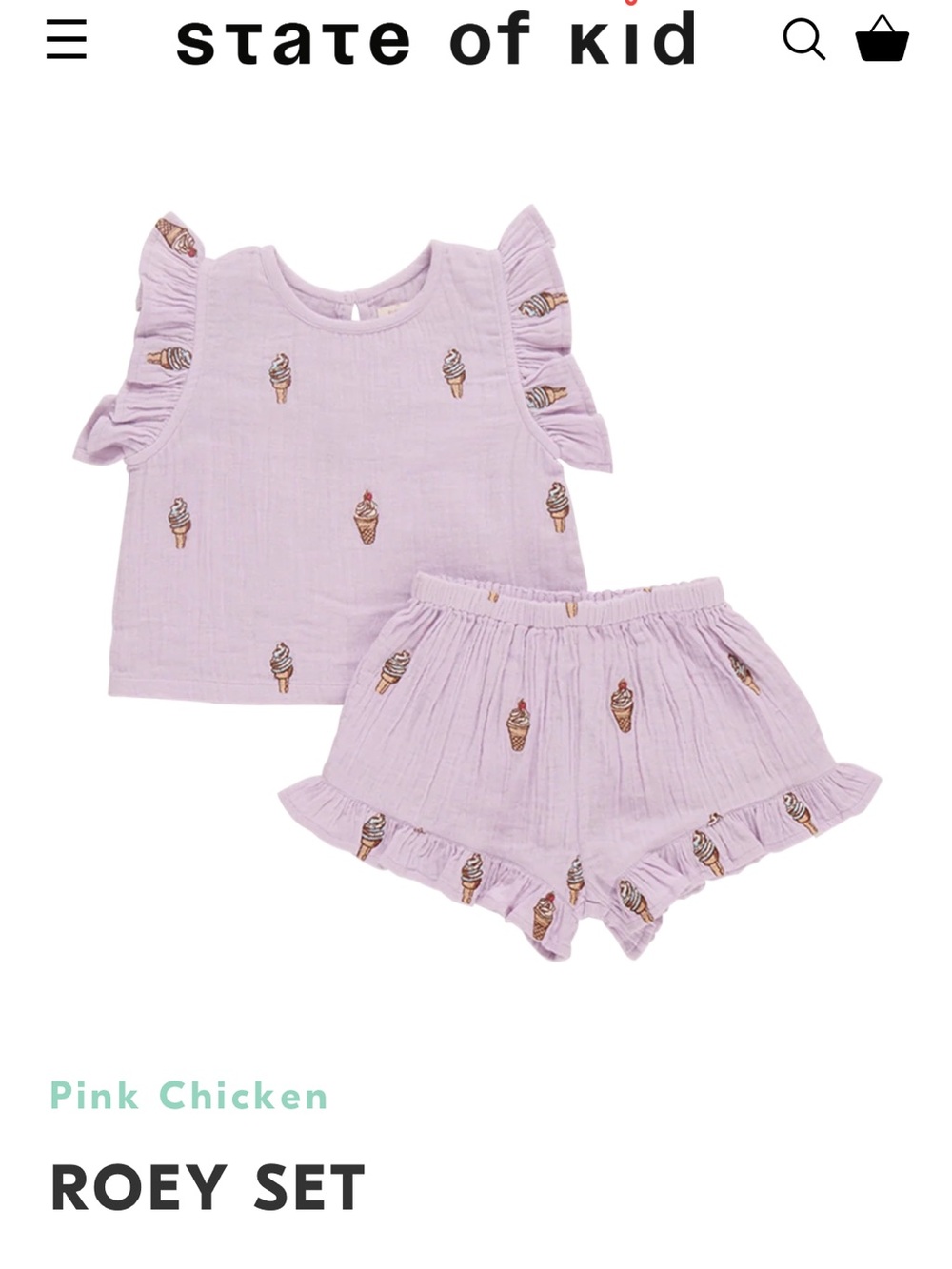 Pink Chicken Girls' Roey Set Size 8